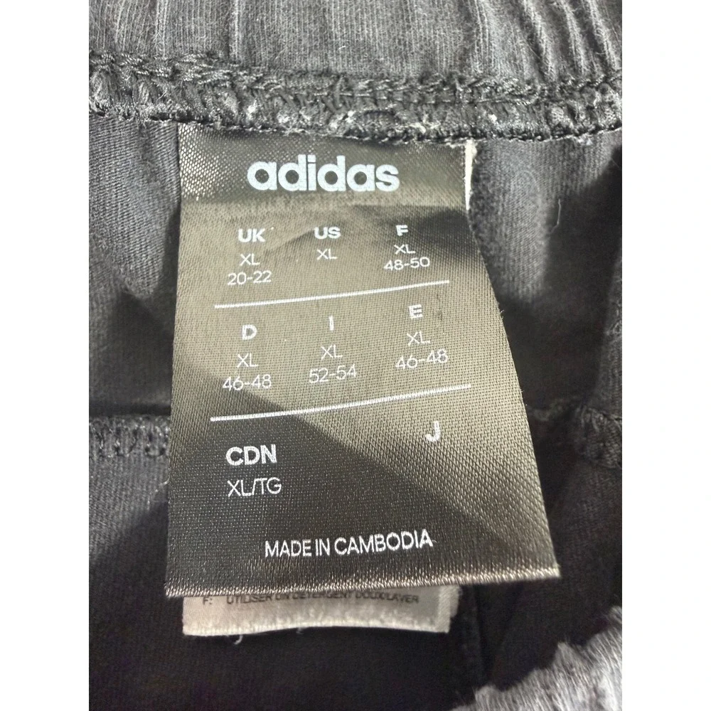Adidas Joggers Mens XL Black White 3-Stripe Cotton Blend Tapered‎ Sweatpants
